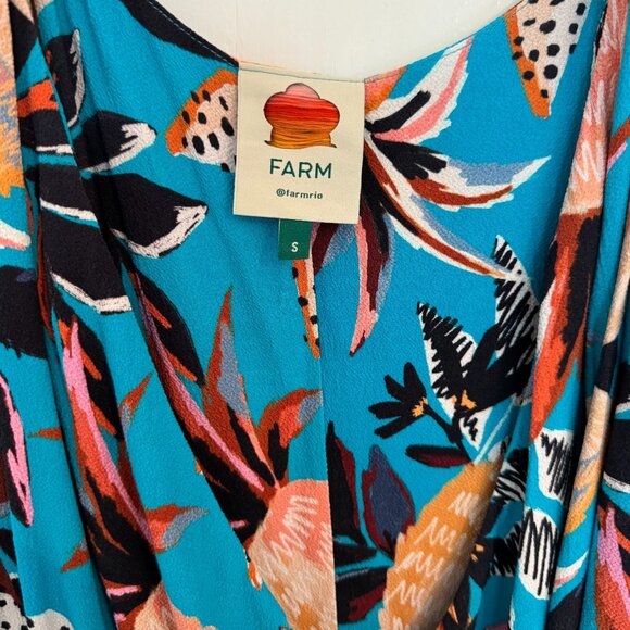 Farm Rio Tropical Print Spaghetti Strap Mini Dress - Size S - Picture 7 of 9